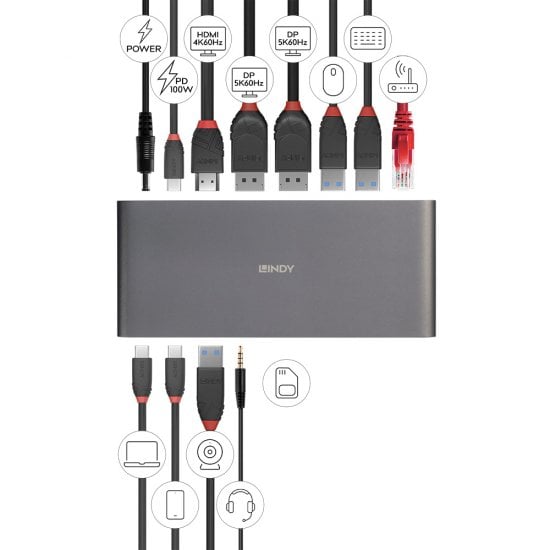 Lindy DST-Pro 5K XT USB-C Docking Station - Image 4