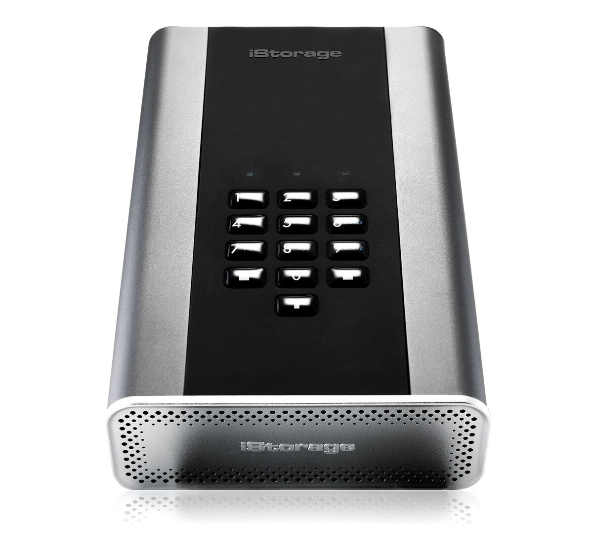 iStorage diskAshur DT2 — top view showing PIN keypad