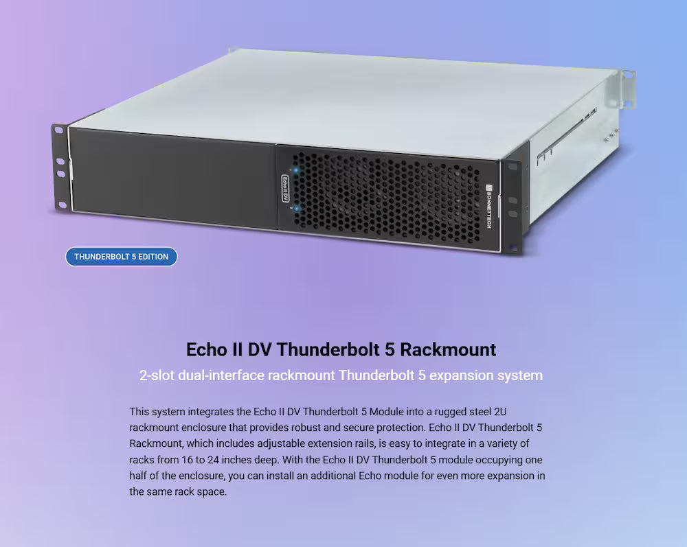 Sonnet Echo II DV Desktop – Dual‑Slot Thunderbolt 5 PCIe Expansion Chassis