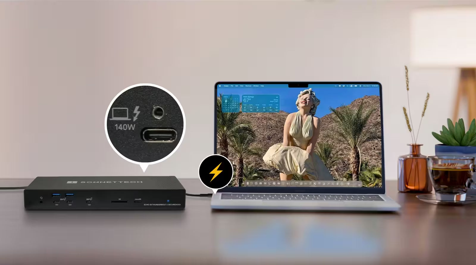 Sonnet Echo 21 Thunderbolt 5 SuperDock 10Gb Ethernet 140W Dock