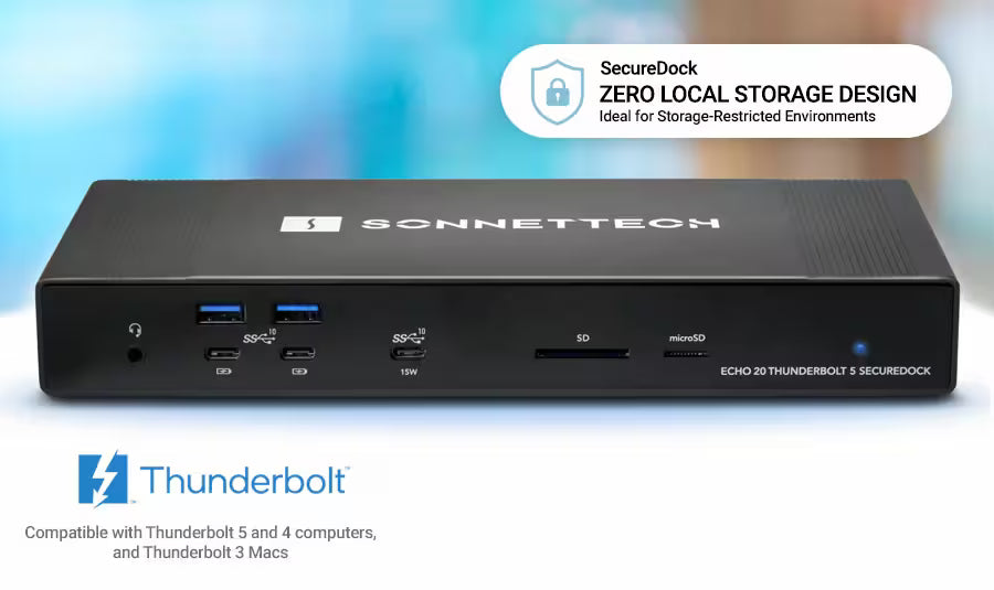 Sonnet Echo 20 Thunderbolt 5 SecureDock 10Gb Ethernet 140W Docking Station