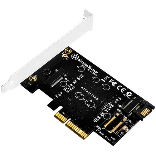 Dual M.2 NVME to PCIe x4 and M.2 SATA 6G SSD to SATA interface adapter card