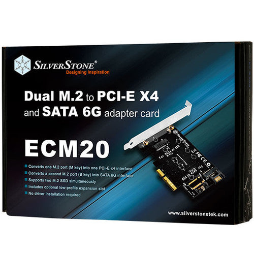 Dual M.2 NVME to PCIe x4 and M.2 SATA 6G SSD to SATA interface adapter card