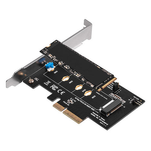 Screwless design M.2 PCIe NVMe SSD to PCIe x4 adapter card