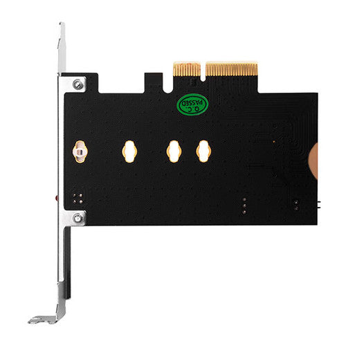 Screwless design M.2 PCIe NVMe SSD to PCIe x4 adapter card