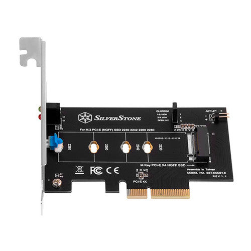 Screwless design M.2 PCIe NVMe SSD to PCIe x4 adapter card