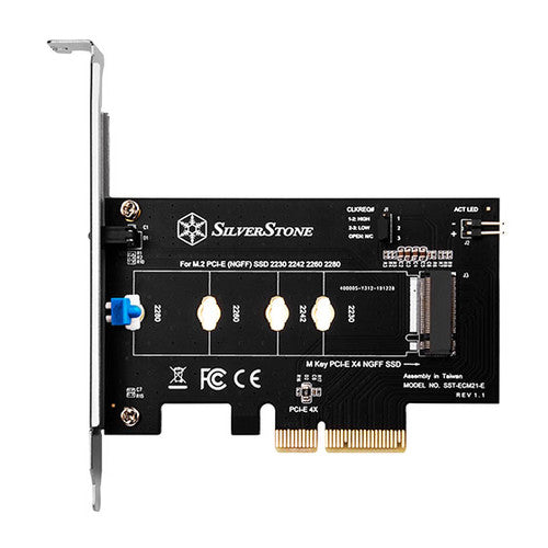 Screwless design M.2 PCIe NVMe SSD to PCIe x4 adapter card