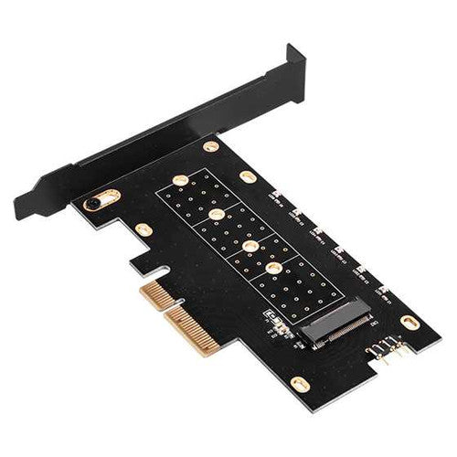 M.2 NVMe SSD M key to PCIe x4 ARGB adapter card with heatsink and thermal pad