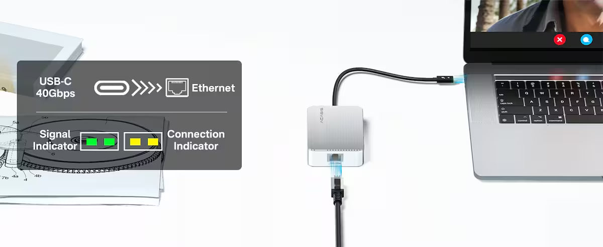 Acasis USB4/Thunderbolt 4-3 to 10GbE Adapter – High-Speed Ethernet