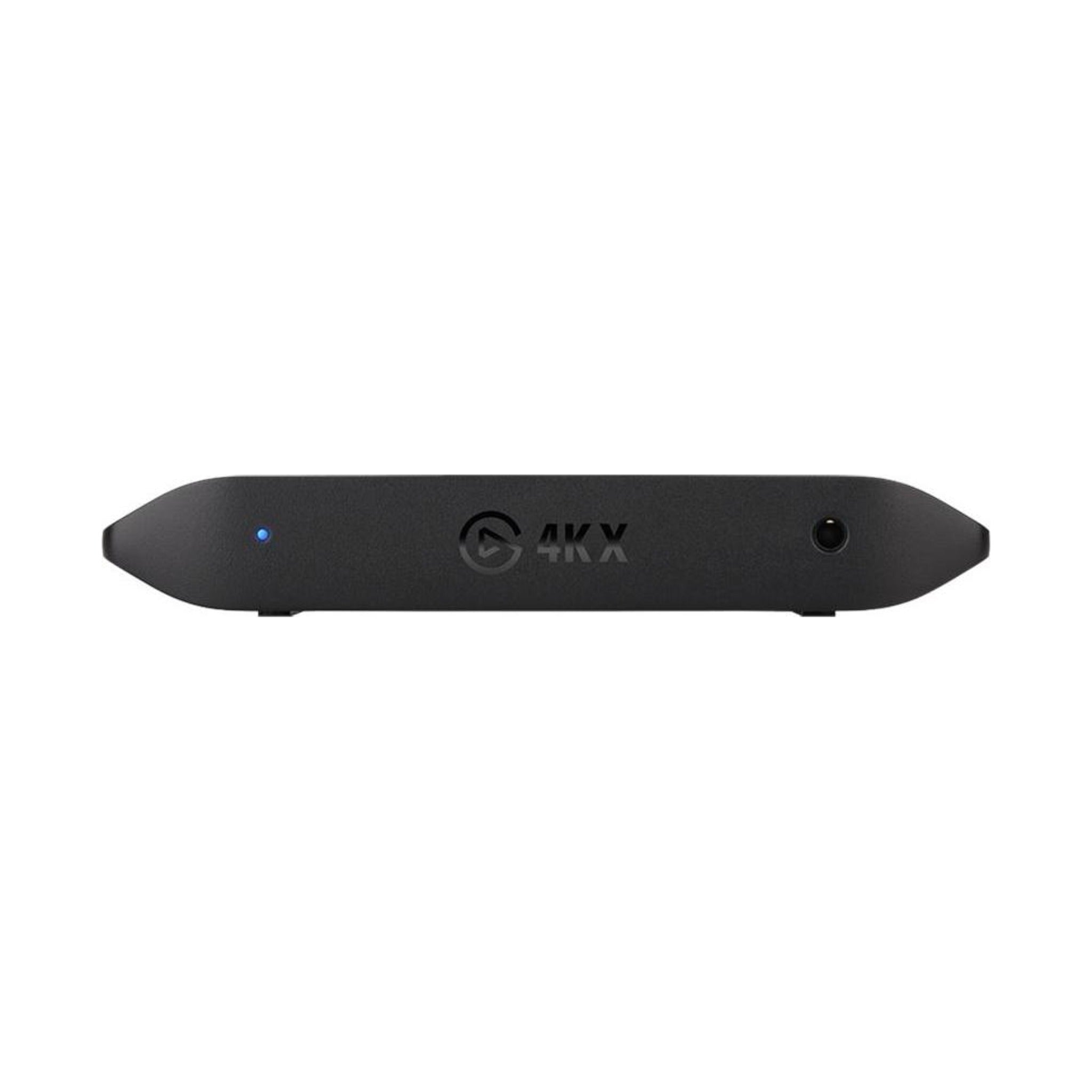 Elgato Game Capture 4K X front panel with 4KX logo, status LED, and 3.5mm audio jack