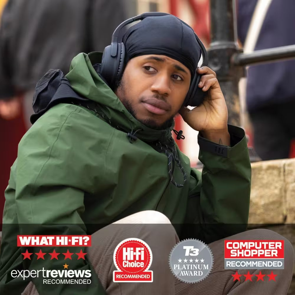 Lindy BNX-60 Wireless Active Noise Cancelling Headphones – aptX (Cool Grey / Matt Black)