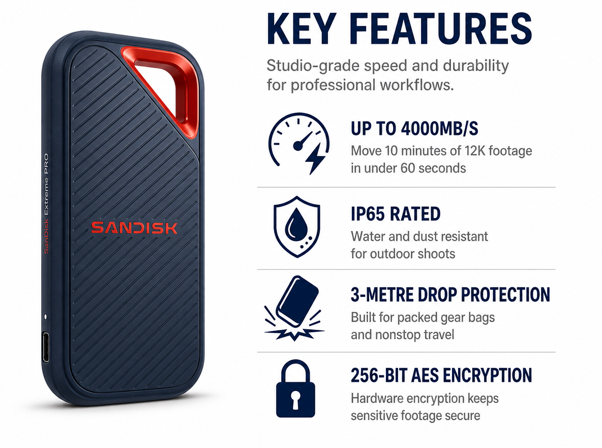 SanDisk Extreme PRO Portable SSD (V3) - Key Features