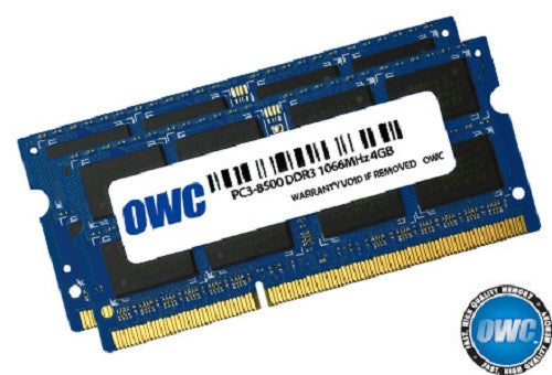 OWC ram 8GB (2 x 4GB) 204-Pin SODIMM PC3-8500 DDR3 1066MHz memory module for Mac