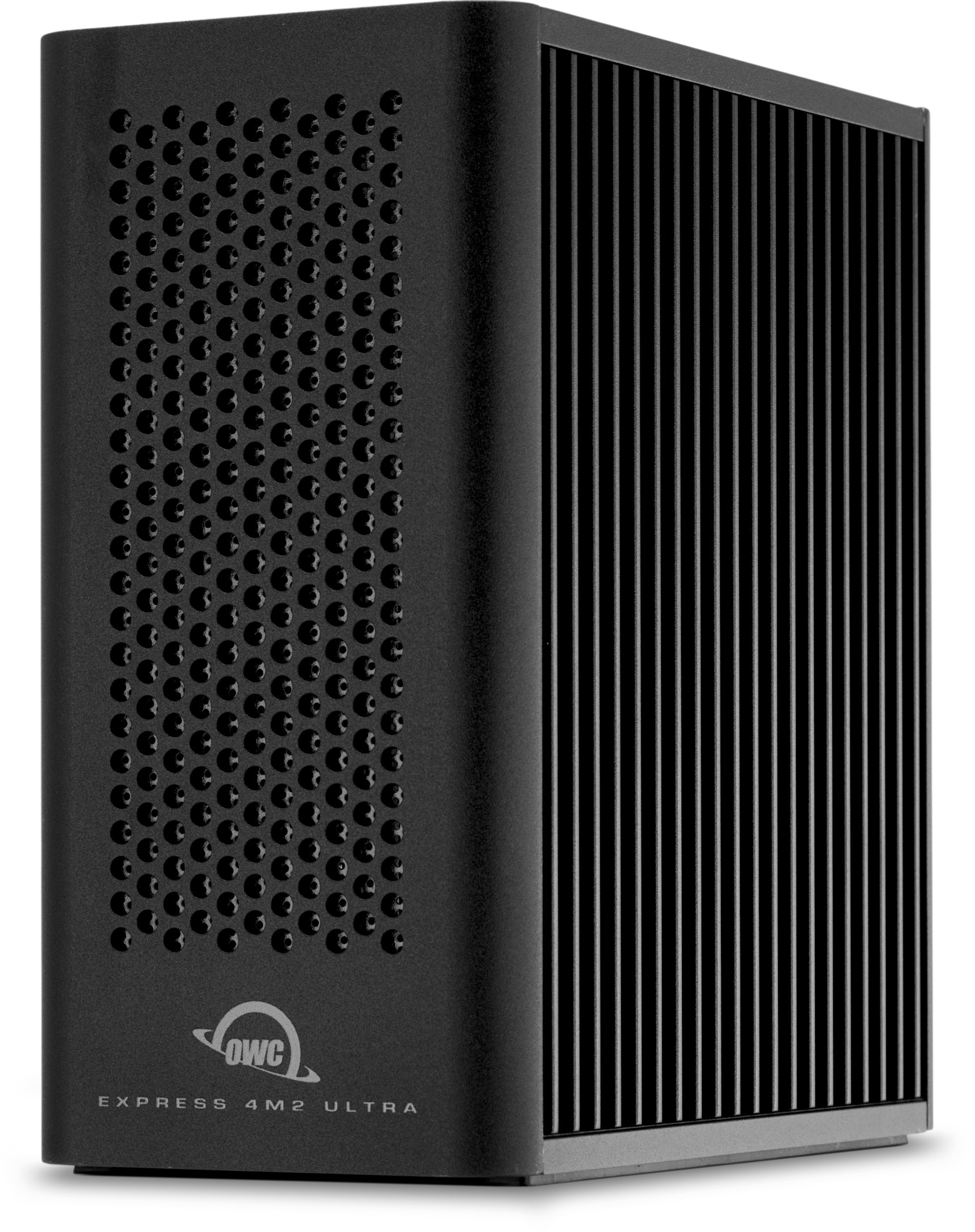 OWC Express 4M2 Ultra Thunderbolt 5 NVMe RAID Storage - front left view