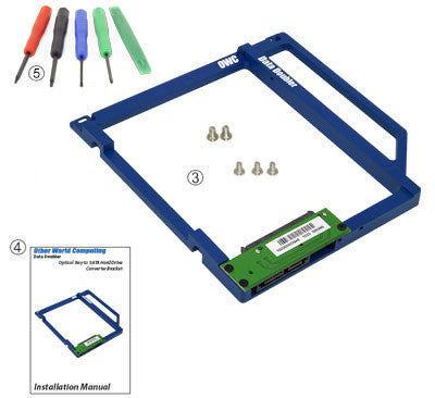 OWC Data Doubler Optical to SATA Drive Converter Bracket Solution for selected  Apple laptop models