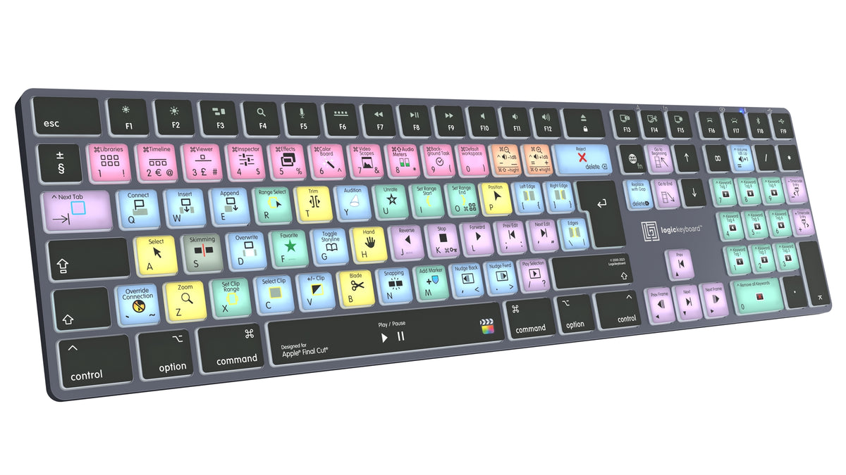 Logickeyboard TITAN Final Cut Pro Keyboard - angled view