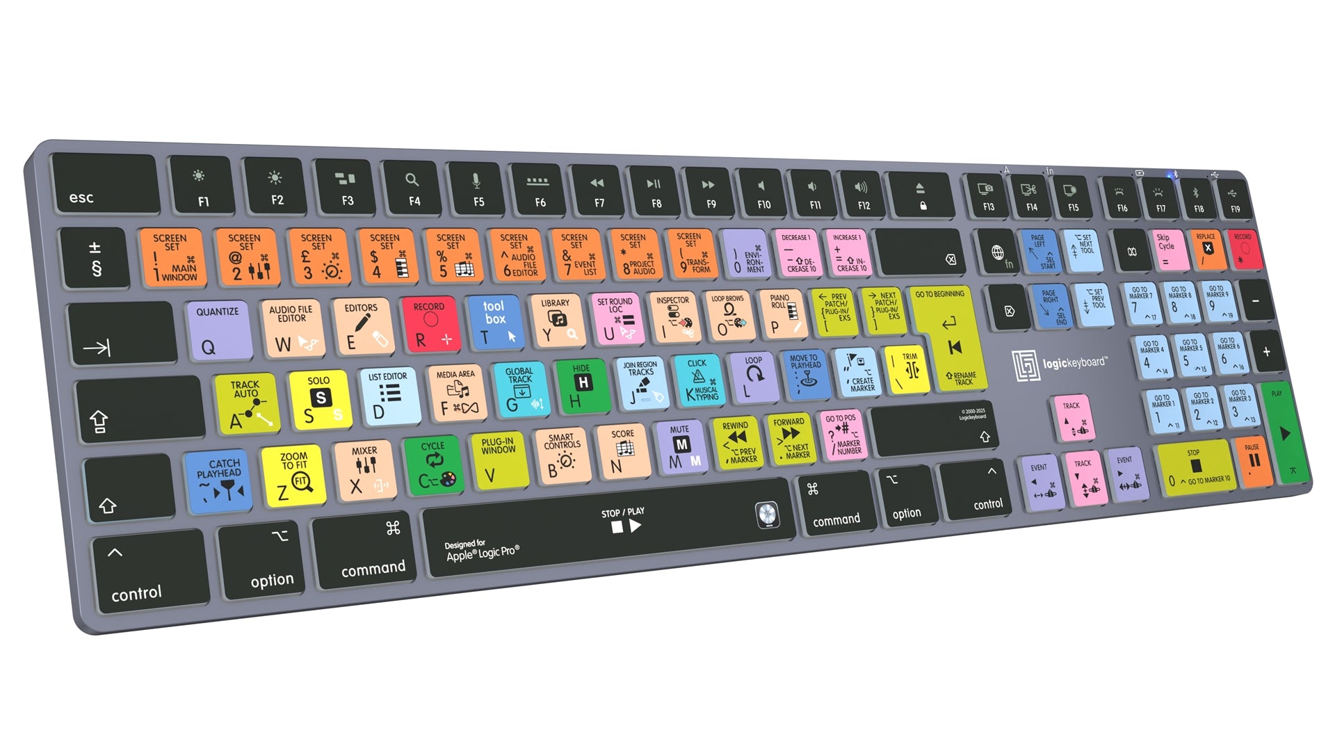 Logickeyboard TITAN Logic Pro Mac keyboard - side profile