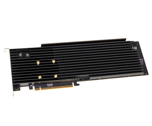 Sonnet Silent Gen 4 PCIe card with 8 x M.2 NVMe SSD slots up to 64GB storage - add your own SSD