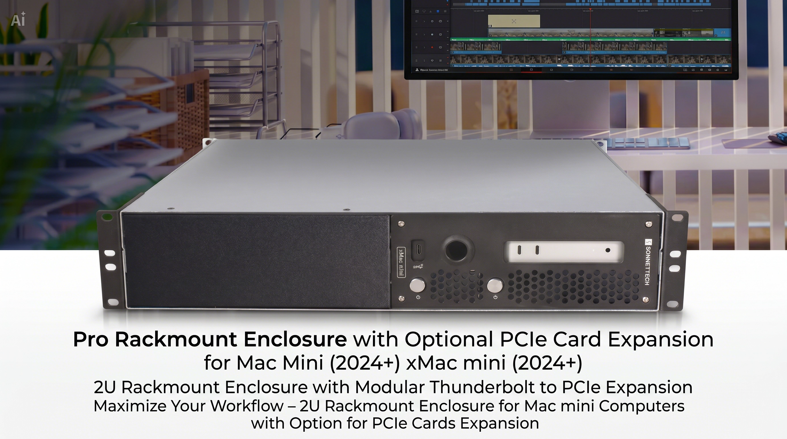 Sonnet xMac mini 2024 Modular 2U Rackmount System with PCIe Expansion