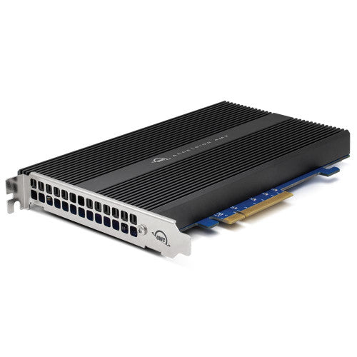 OWC Accelsior 4M2 High-PerFormance PCIe Adapter Card with M.2 NVMe SSD installed