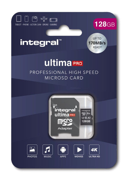 Integral high-speed Micro SDXC card UHS-1, U3 V30