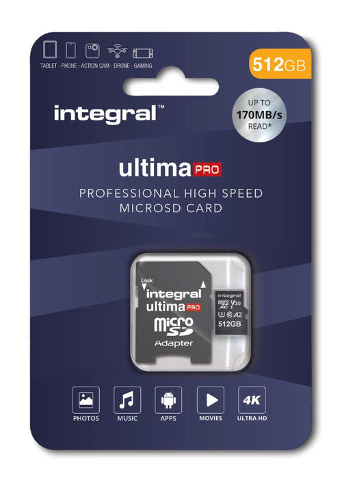 Integral high-speed Micro SDXC card UHS-1, U3 V30