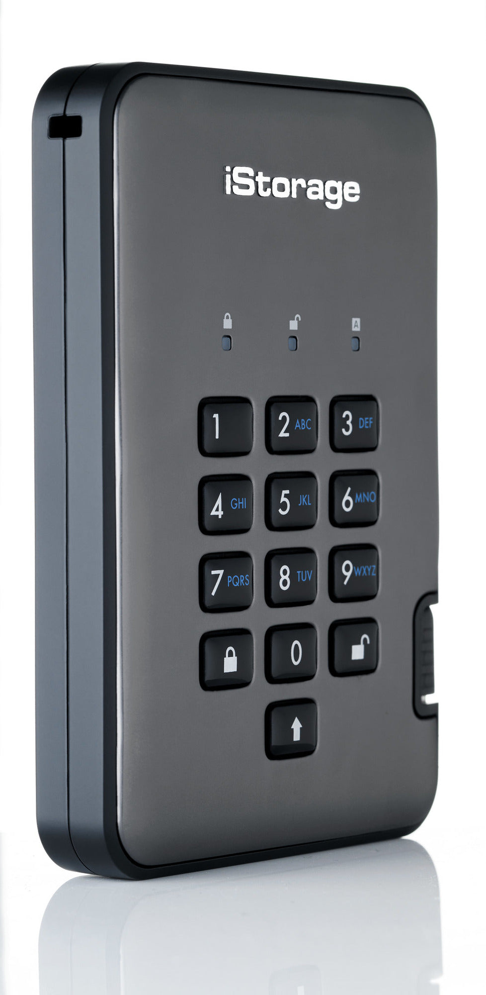 iStorage diskAshur PRO2 FIPS 140-2 Level 3 - PIN keypad side view