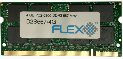 Flexx 4GB ram ( 4GB x 1 ) 200-Pin SODIMM DDR2 PC2-5300 memory module