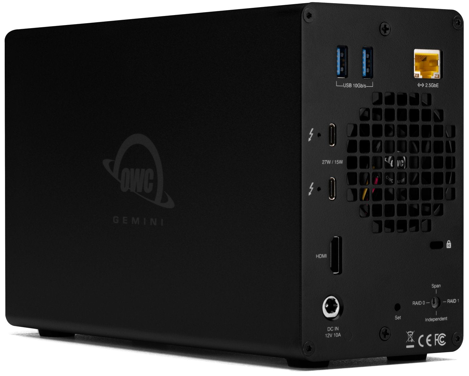 OWC Gemini — front panel with SD card reader