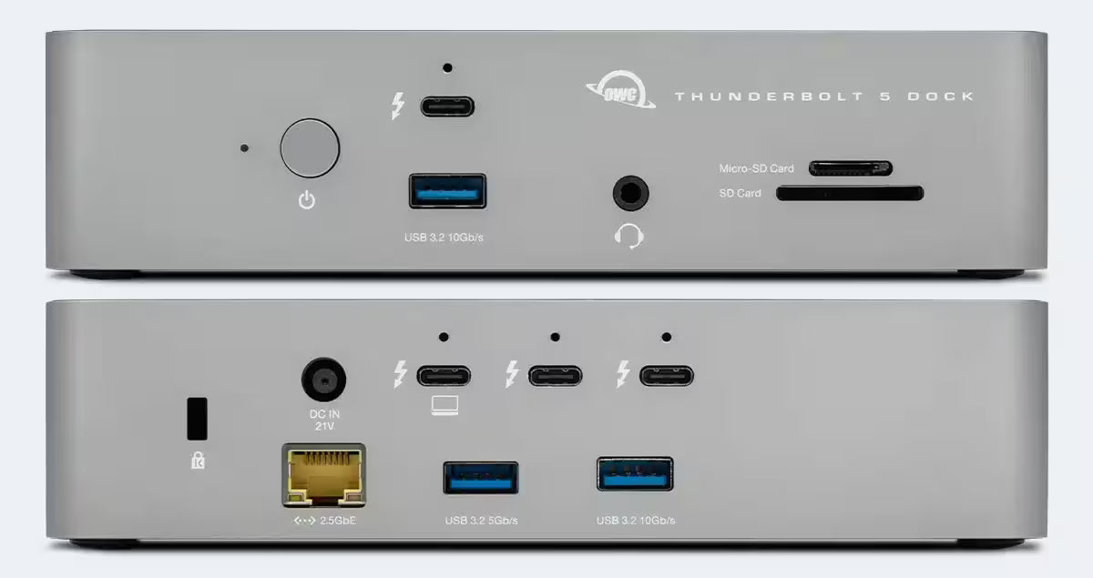 OWC Thunderbolt 5 Dock – 11-Port Hub with 140W Charging, 8K Display, SD 4.0, 2.5Gb Ethernet
