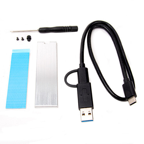 Silverstone USB-C 3.2 Gen2 10Gbps NVMe and SATA M.2 SSD RGB portable enclosure