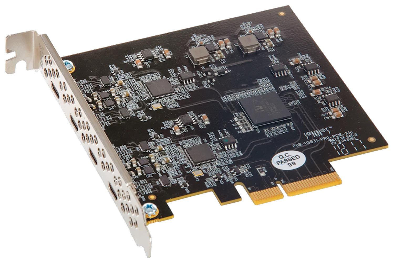 Sonnet Allegro USB-C 10Gbps PCIe 4-Port adapter card with dual controllers and USB-C charging