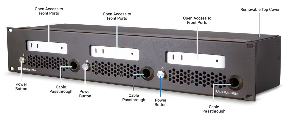 RackMac mini (2024+) – 2U Rackmount Enclosure for Up to Three Mac mini Computers