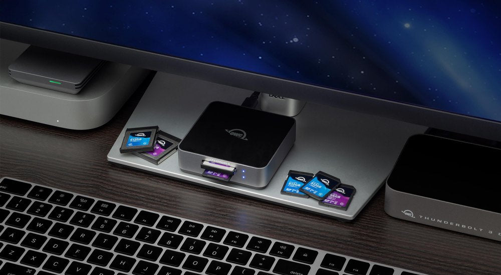 OWC Atlas Dual CFexpress + SD Card Reader - top view