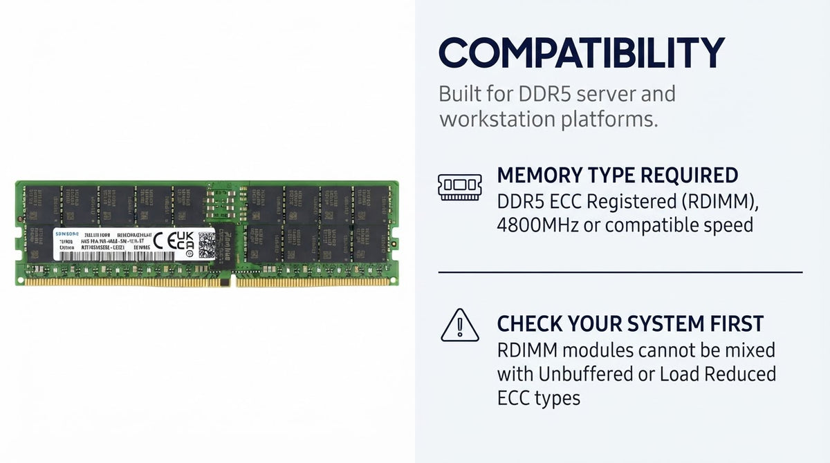 Samsung 64GB DDR5 RDIMM - Compatibility