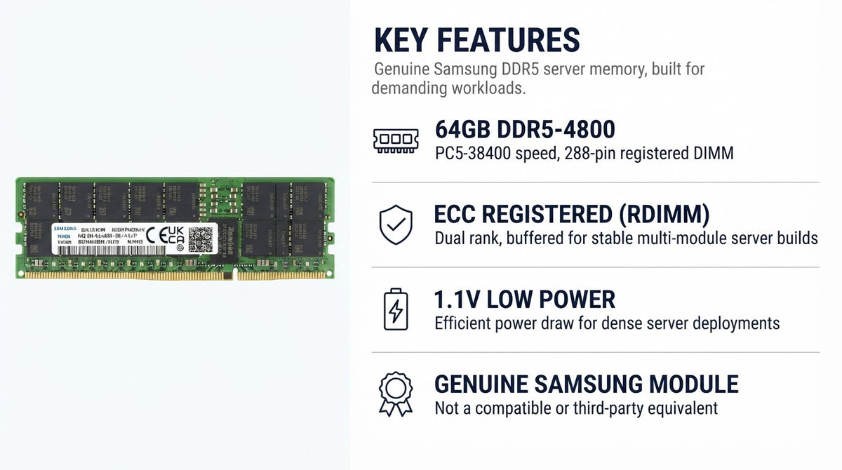 Samsung 64GB DDR5 RDIMM - Key Features