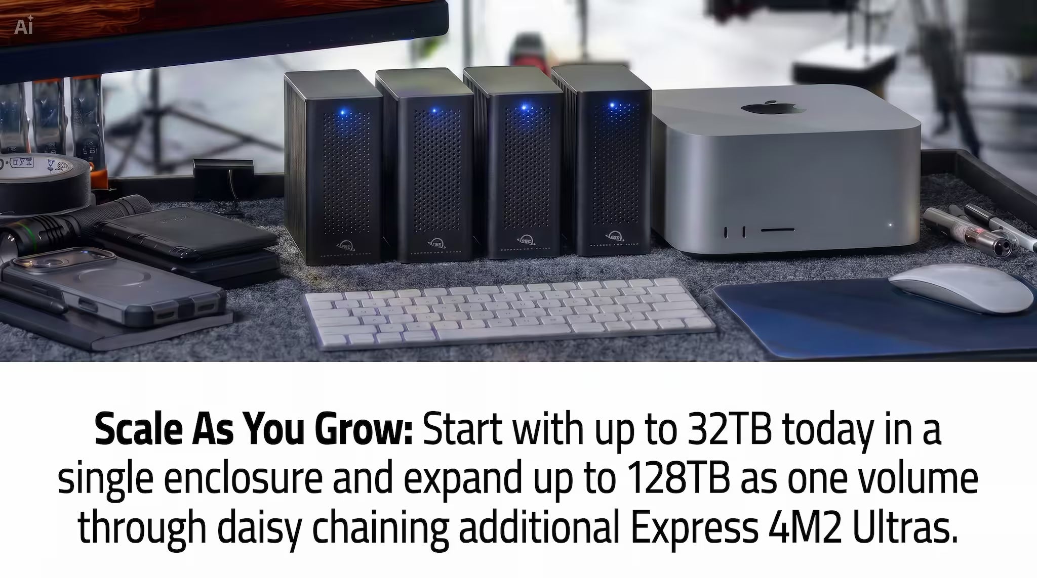 OWC Express 4M2 Ultra Thunderbolt 5 NVMe SSD RAID Enclosure