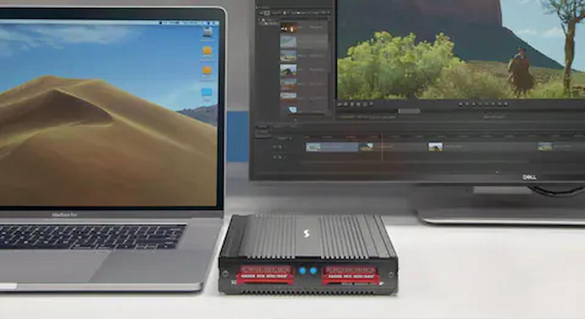 Sonnet SF3 RED MINI-MAG Pro Card Reader – Dual Slot Thunderbolt 3