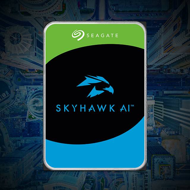 Seagate SkyHawk AI internal hard drive angled view