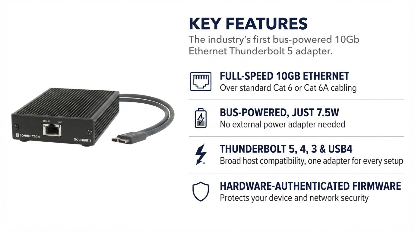 Sonnet Solo10G T5 - Key Features