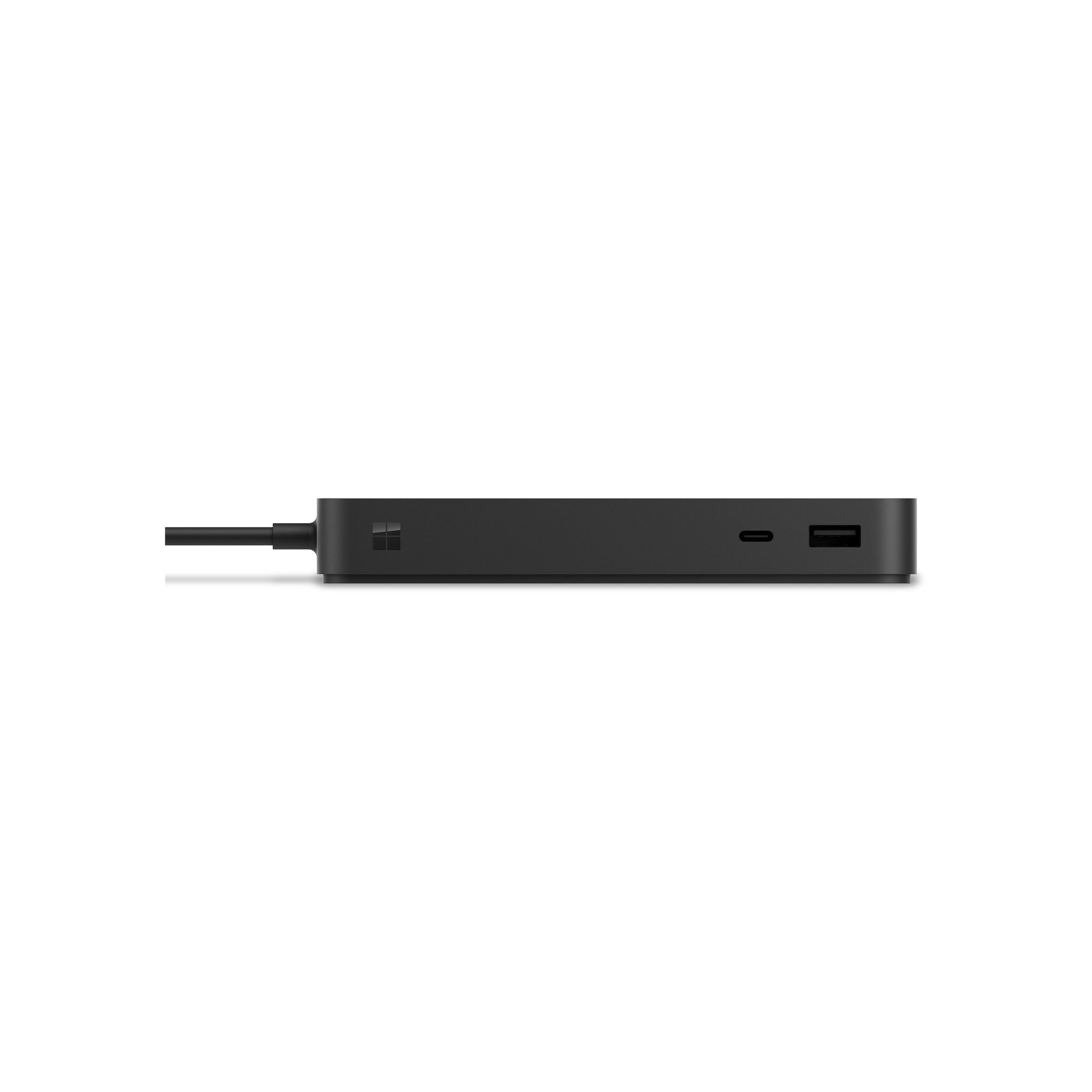 Microsoft Surface Thunderbolt 4 Dock front port panel with Windows logo, USB-C and USB-A