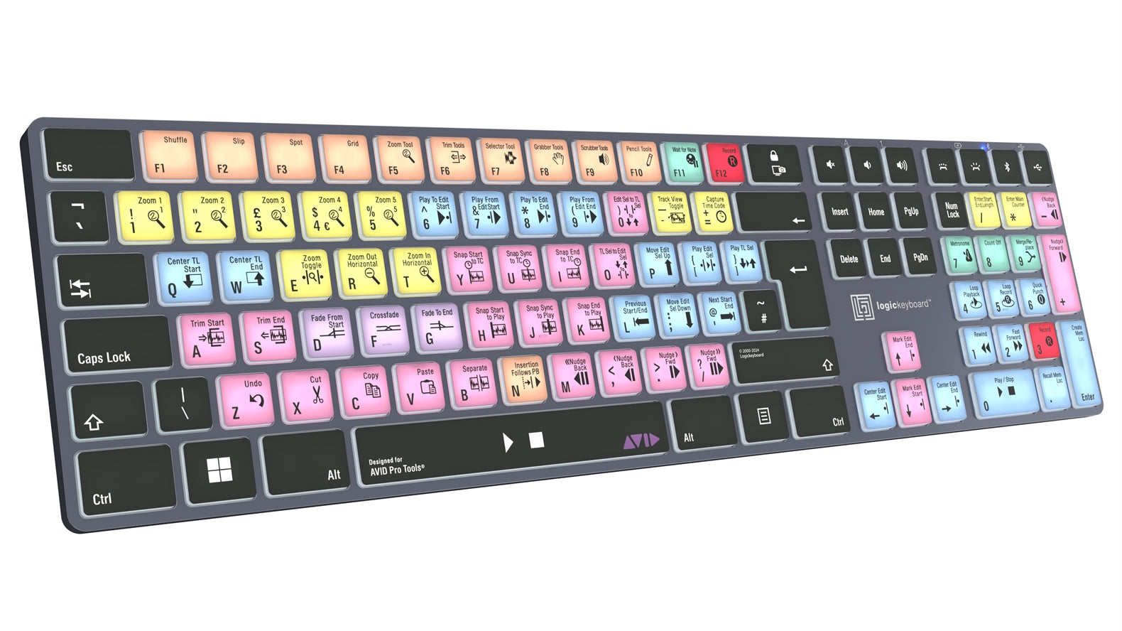 Logickeyboard TITAN Pro Tools Windows keyboard - angled view