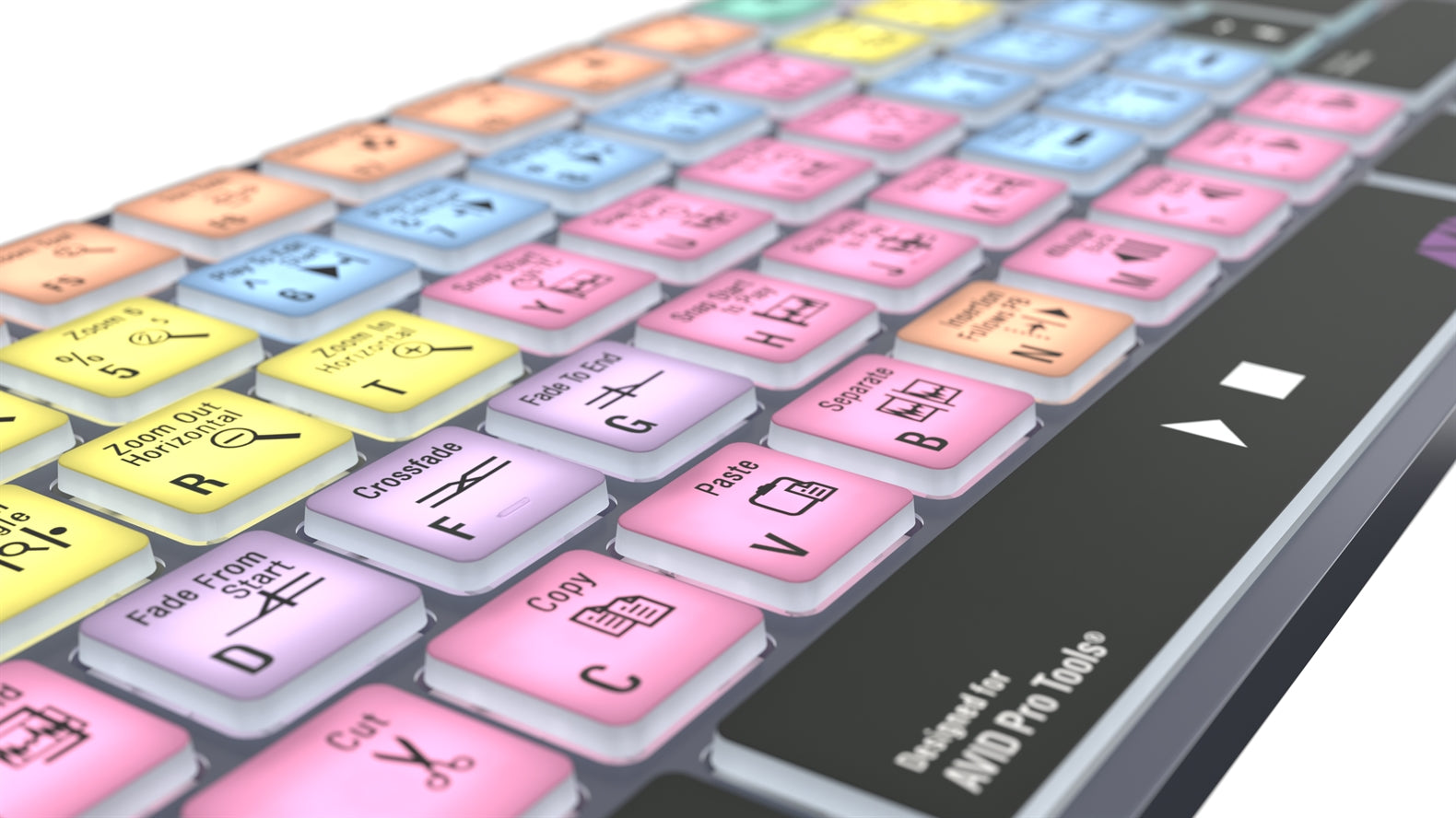 Logickeyboard TITAN Pro Tools Windows keyboard - rear view showing USB-C port
