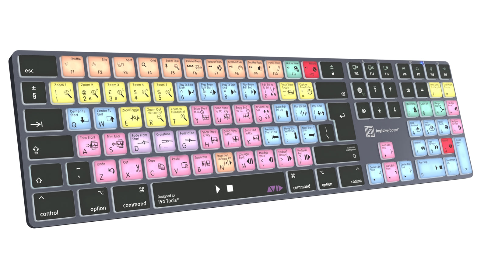 Logickeyboard TITAN Pro Tools Mac keyboard - angled view