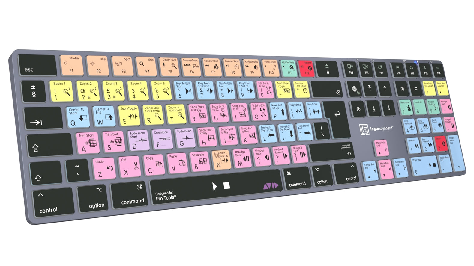 Logickeyboard TITAN Pro Tools Mac keyboard - side profile