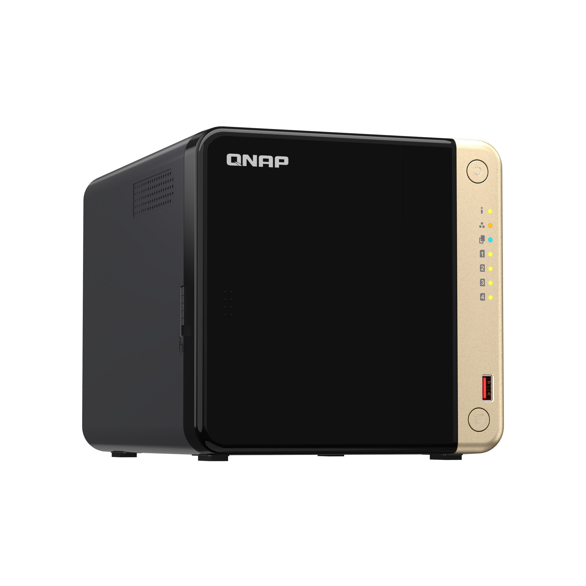 QNAP TS-464-8G 4-Bay NAS Enclosure front-right angle view