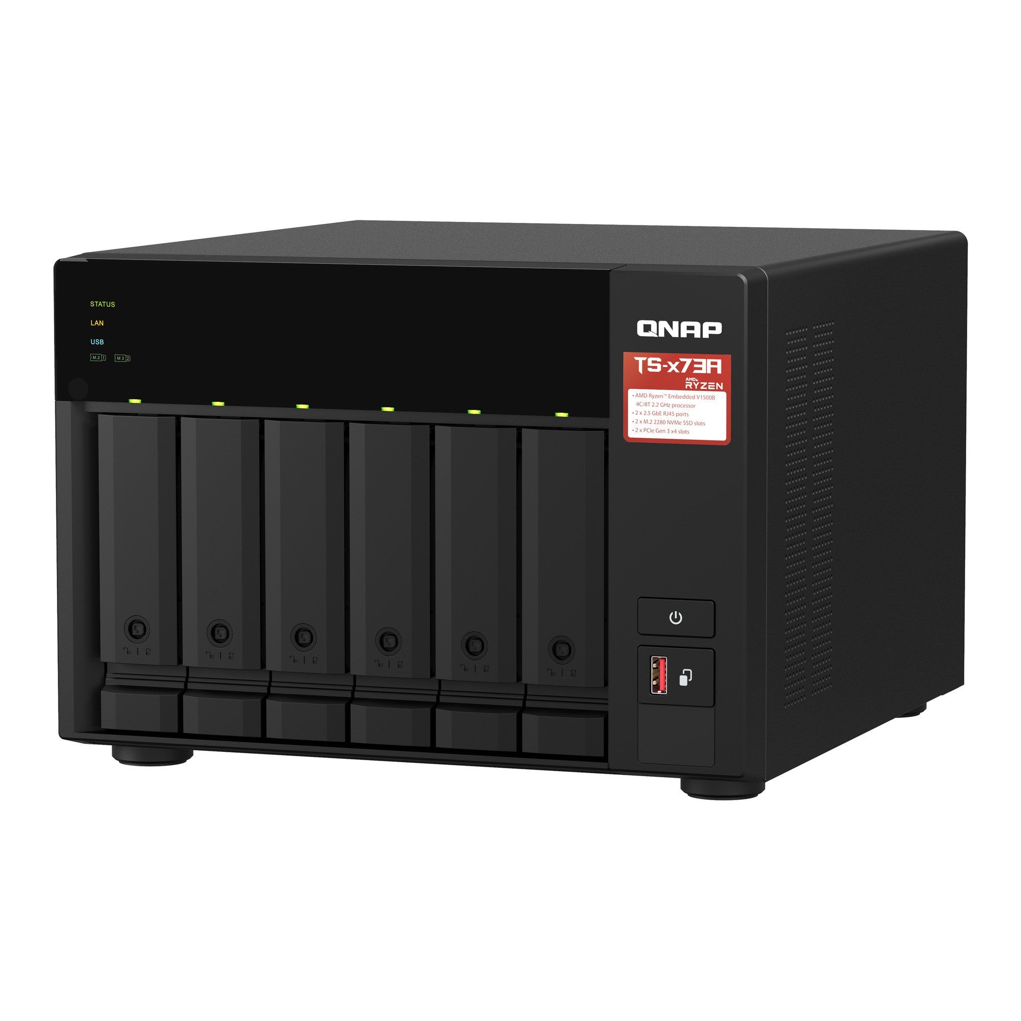 QNAP TS-673A-8G 6-Bay NAS with Ryzen V1500B and 8GB RAM