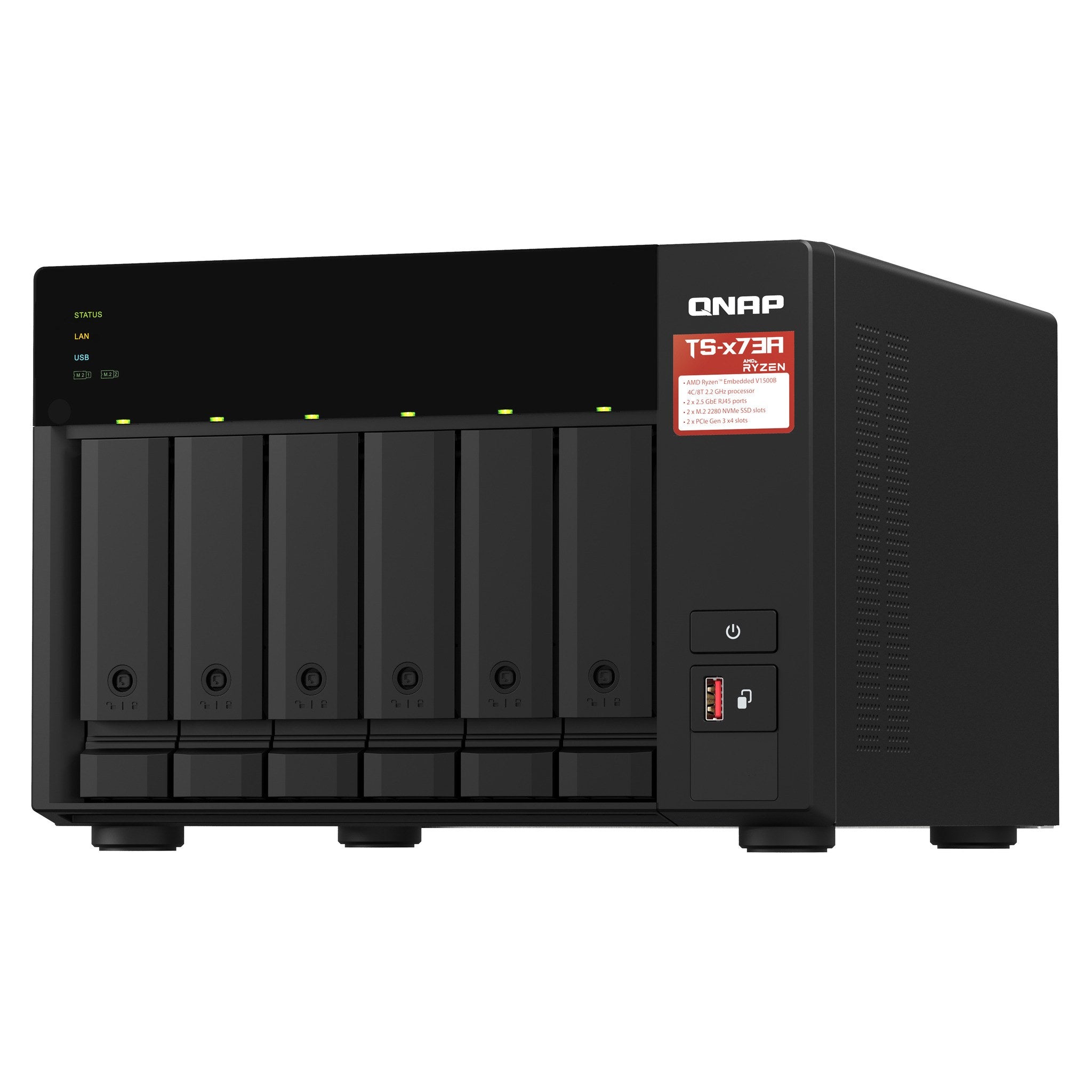 QNAP TS-673A-8G 6-Bay NAS with Ryzen V1500B and 8GB RAM