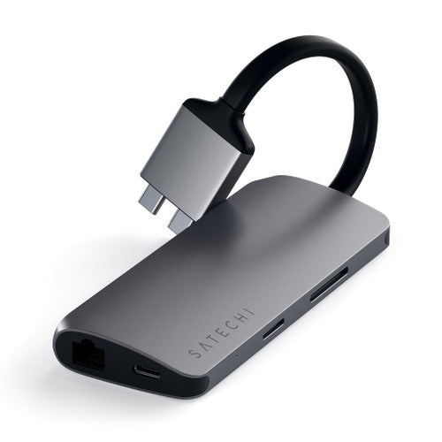 Satechi USB-C DUAL MULTIMEDIA ADAPTER with 2 x 4K HDMI - Space grey