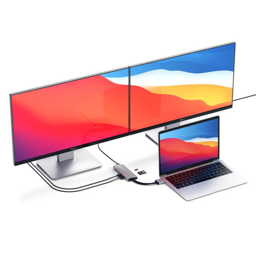 Satechi USB-C DUAL MULTIMEDIA ADAPTER with 2 x 4K HDMI - Silver